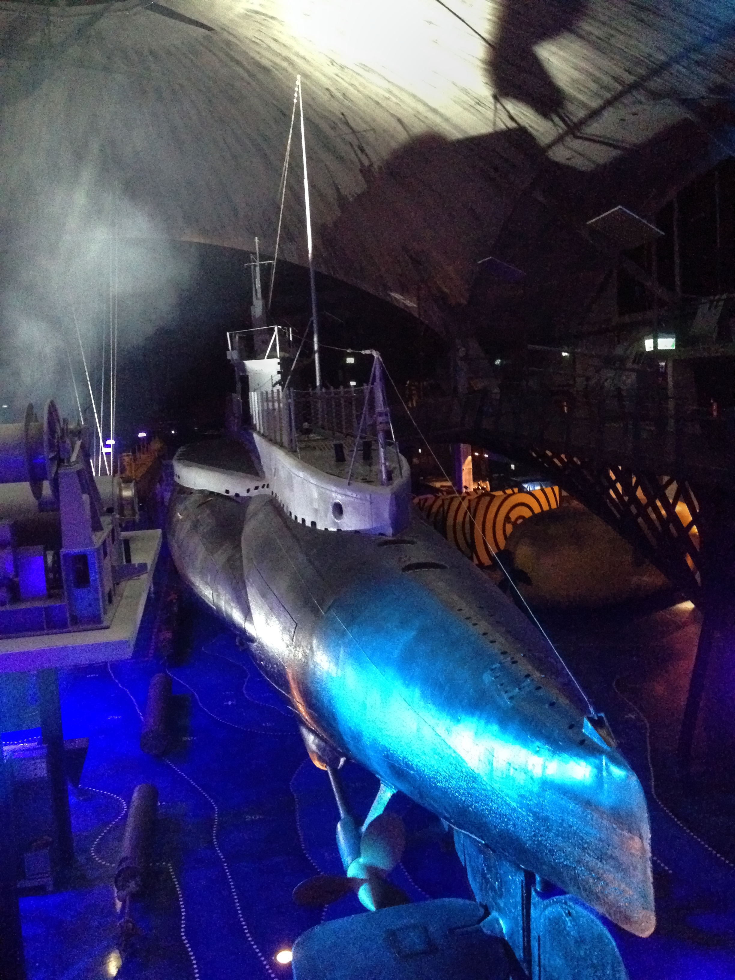 Submarine in a hangar